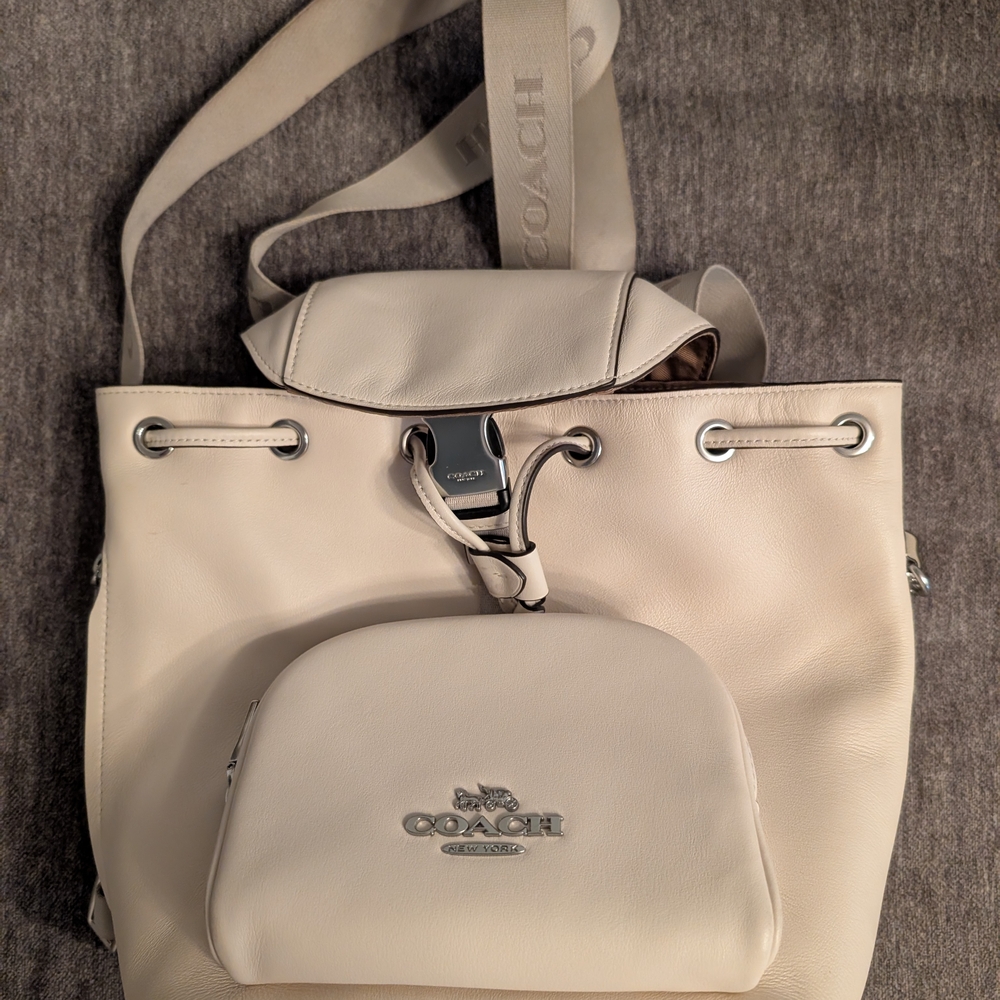 Coach Ivory Women's Backpack with Pouch